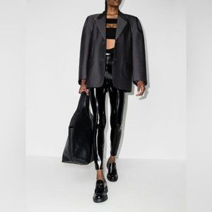 Spanx high-rise faux-leather leggings black XL